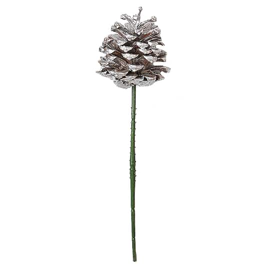 8" Silver Pinecone Christmas Picks, 144ct.